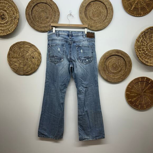 Silver Jeans Co. Distressed Grayson Jeans Denim Mens 36x32 - Picture 2 of 6